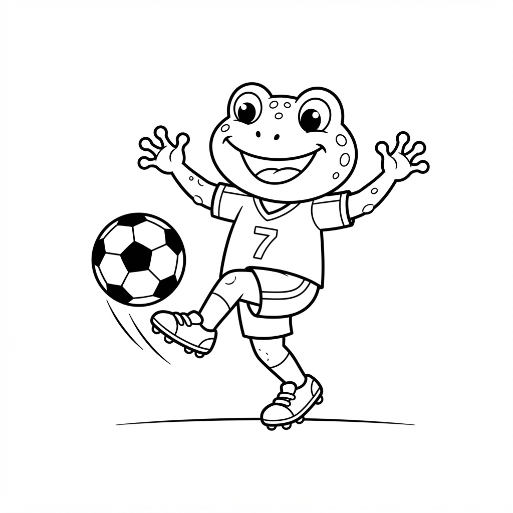 Kolorowanka: Żabka sportowiec
